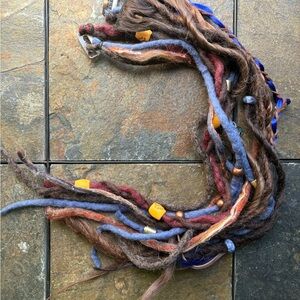 Blue/Brown dreadlock extension clip in accent